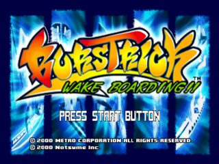 Burstrick Wake Boarding title screen for Playstation